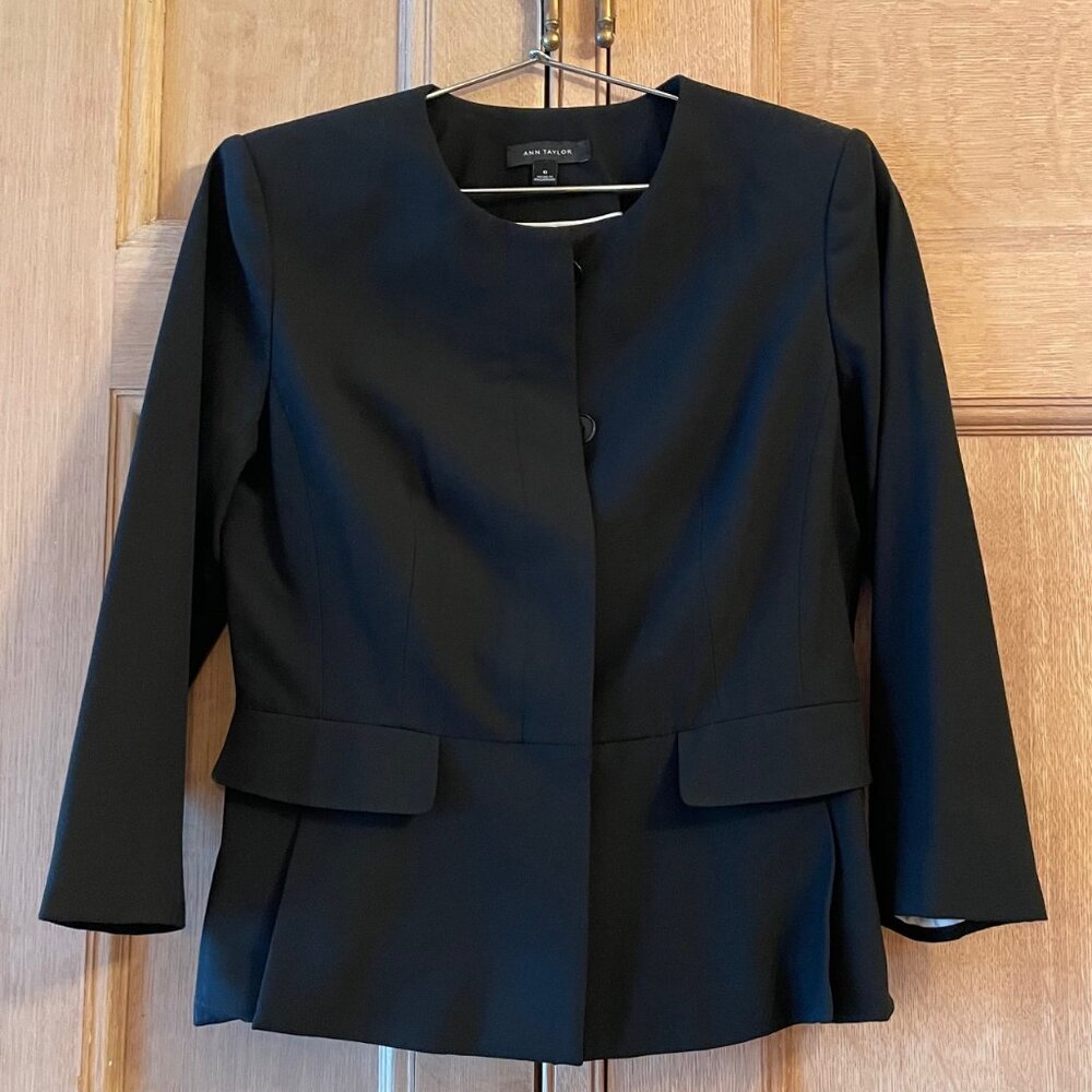 Black Ann Taylor Suit with Sheath Dress, Size 6/6P